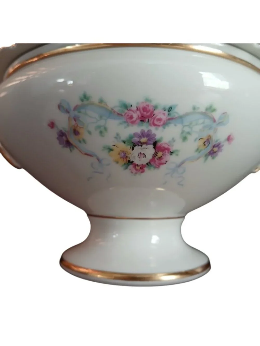 Alka Kunst Bavaria Petite Covered Tureen Floral Gilt Hand Painted Porcelain 8 in
